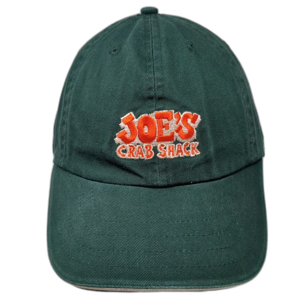 HYP Joes Crab Shack Baseball Cap Green One Size Embroidered Slideback Cotton Hat
